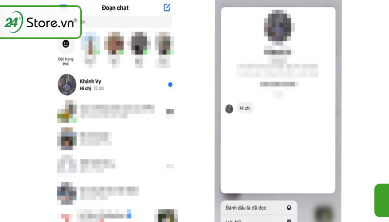 Giữ tin nhắn để xem Messenger không bị phát hiện trên iOS