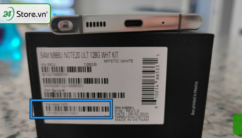 Check IMEI Samsung Hàn Quốc trên hộp thân máy