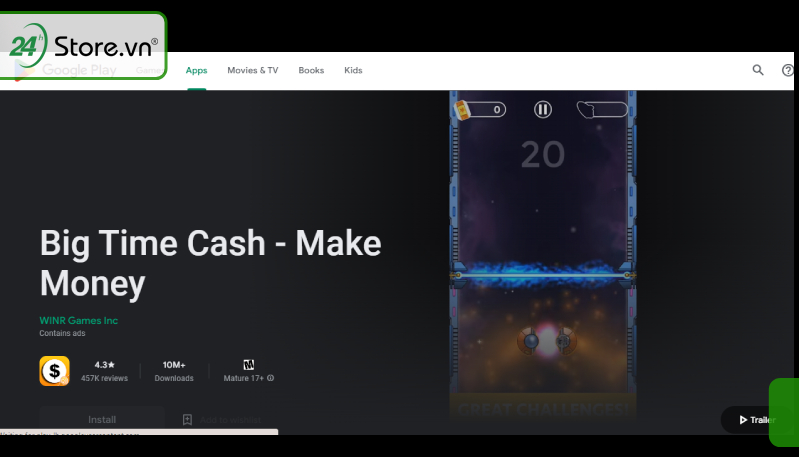 Game chơi kiếm tiền trực tuyến - Big Time Cash