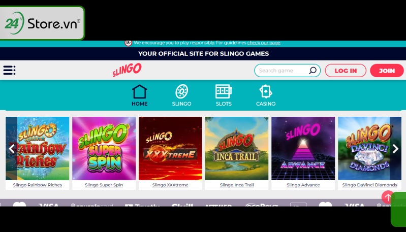 Slingo: Chơi game trực tuyến kiếm tiền trên iOS, Android