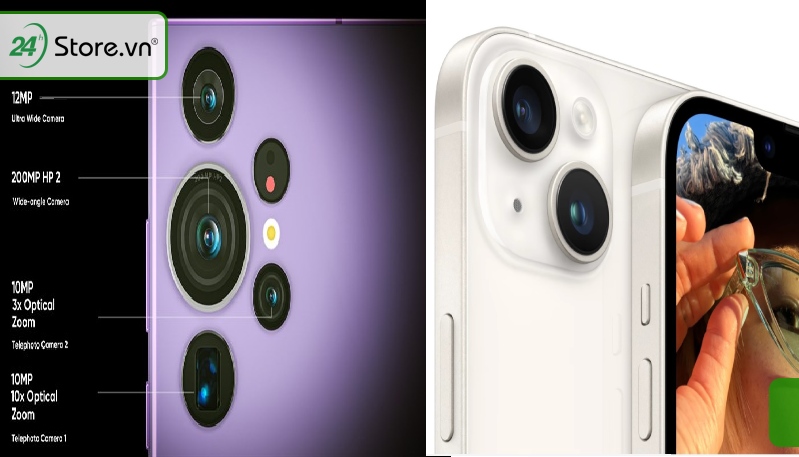 Camera S23 Ultra và iPhone 14 Plus