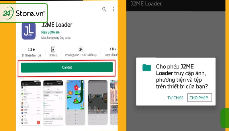 Truy cập CH Play và khởi chạy ứng dụng J2ME Loader