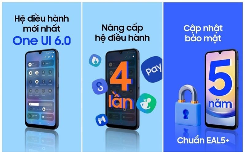 Samsung Galaxy A15 4G Sử dụng bền bỉ với hệ điều hành One UI 6.0