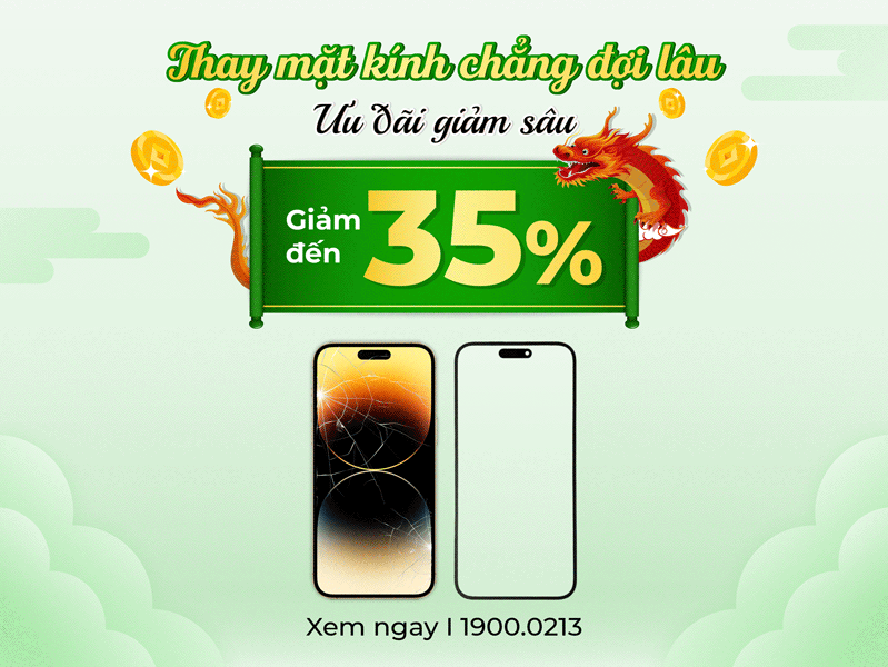Thay mặt kính iPhone - giảm đến 30% Thay mặt kính iPhone - giảm đến 30%