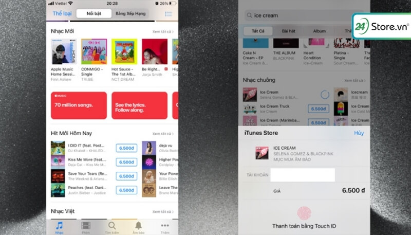tải nhạc chuông cho iPhone bằng iTunes Store
