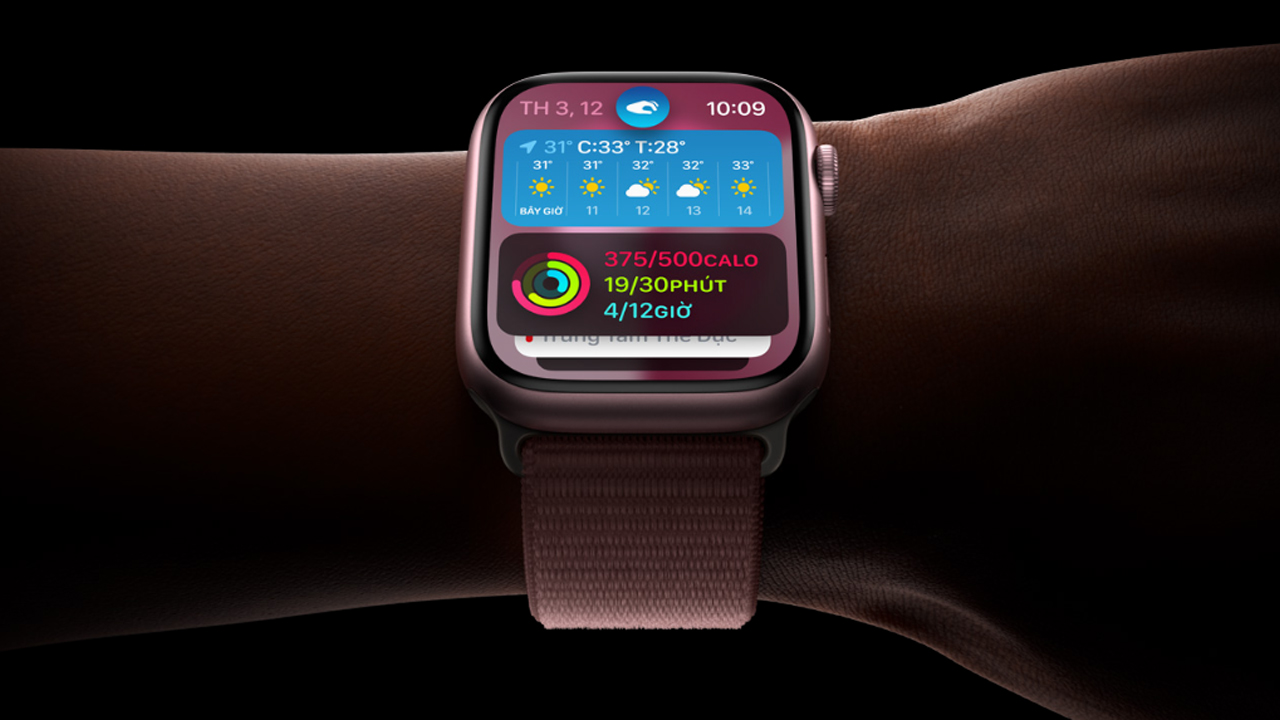 Apple Watch Series 9 - 41mm - GPS - mặt nhôm, dây quấn thể thao Cũ chính hãng