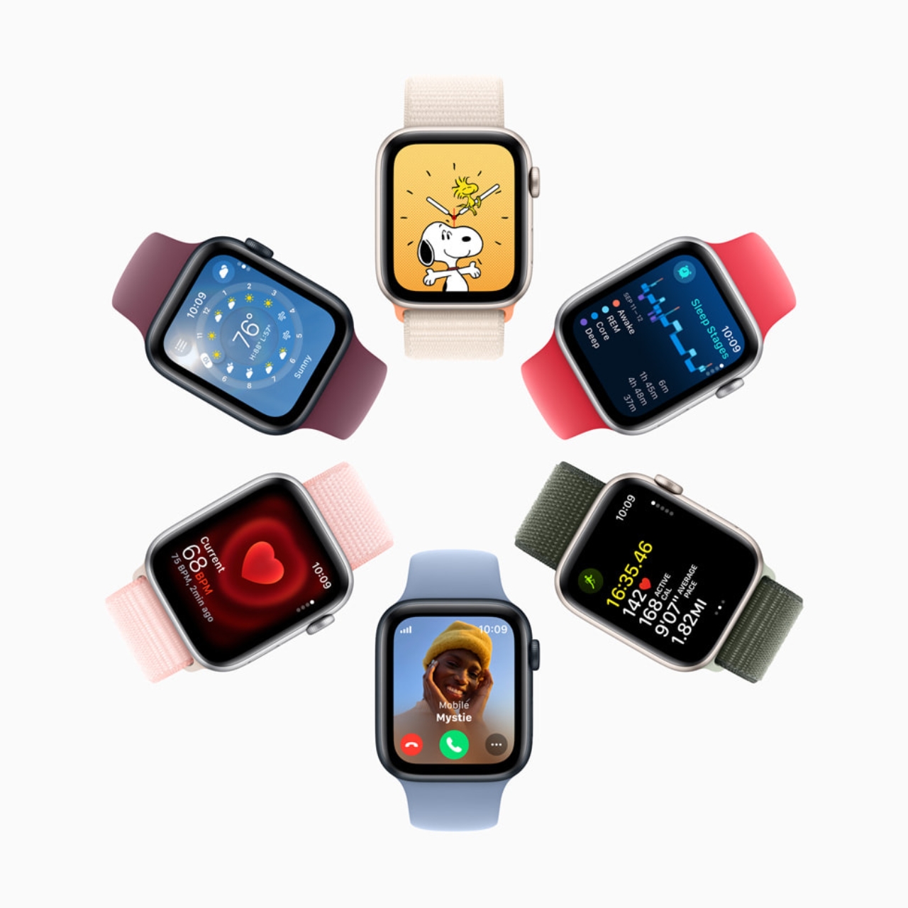 Apple Watch Series 9 - 41mm - GPS - mặt nhôm, dây quấn thể thao Cũ chính hãng