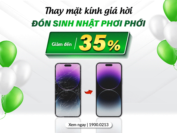Thay mặt kính iPhone - giảm đến 30% Thay mặt kính iPhone - giảm đến 30%