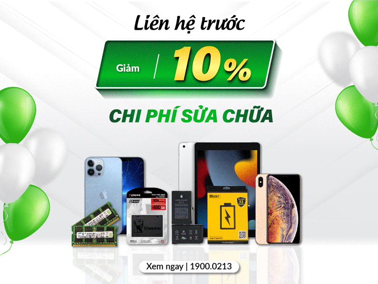 sửa chữa Giảm 10% chi phí sửa chữa khi khách hàng đặt lịch trước