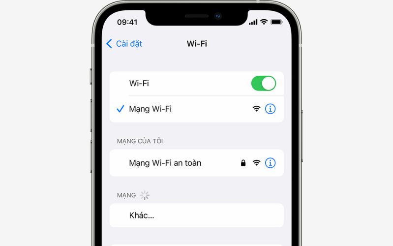 iPhone 14 256GB cũ chính hãng Kiểm tra kết nối Wifi của iPhone 14 256GB cũ.
