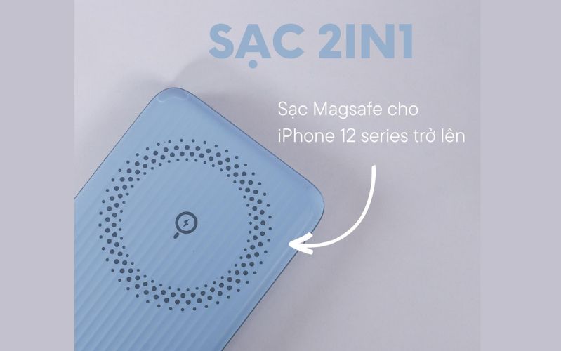 Bộ sạc của Innostyleở hữu tính năng 2 trong 1 Sạc dự phòng PowerMag Switch 10.000mAh trang bị công nghệ sạc không dây Magsafe công suất 15W
