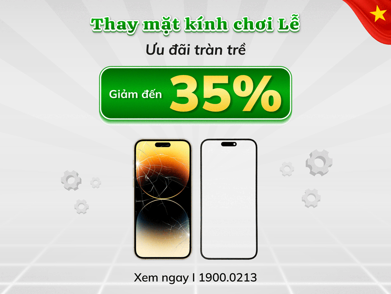Thay mặt kính iPhone - giảm đến 30% Thay mặt kính iPhone - giảm đến 30%