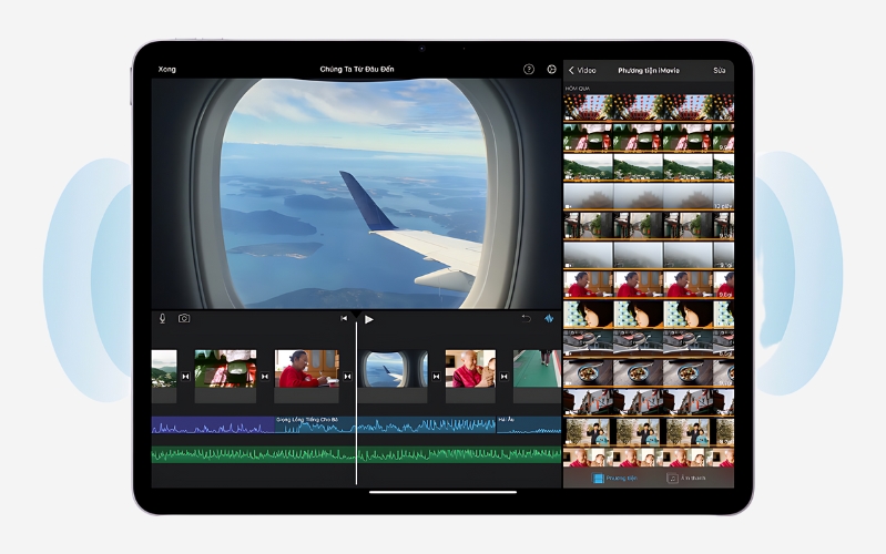 iPad Air 6 M2 2024 13 inch Wifi Micrô và loa tích hợp của iPad Air 6 M2 2024 13 inch Wifi