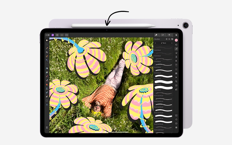 iPad Air 6 M2 2024 13 inch Wifi Camera trước và sau của iPad Air 6 M2 2024 13 inch Wifi