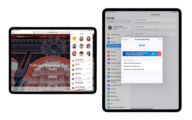 Giữ kết nối mạng ở mọi nơi với iPad Air 6 M2 2024 13 inch Wifi Cellular