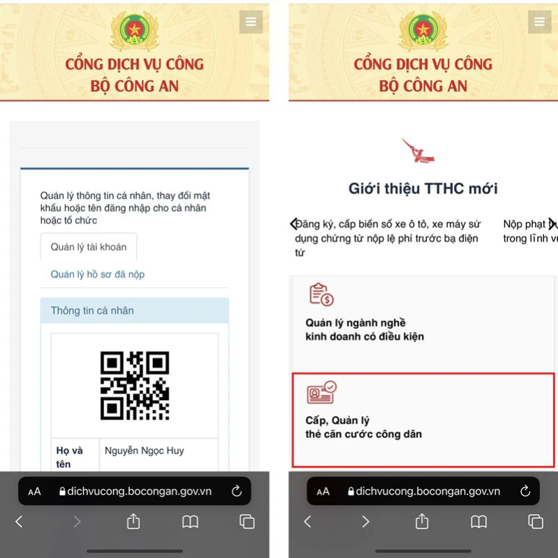 đổi thẻ căn cước