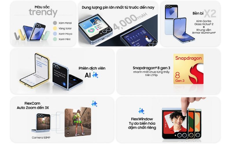 Samsung Galaxy Z Flip6 Chính Hãng Khám phá siêu phẩm Samsung Galaxy Z Flip6