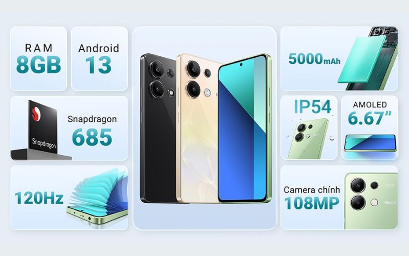 Xiaomi Redmi Note 13 4G Cũ Những ưu điểm ấn tượng của Xiaomi Redmi Note 13