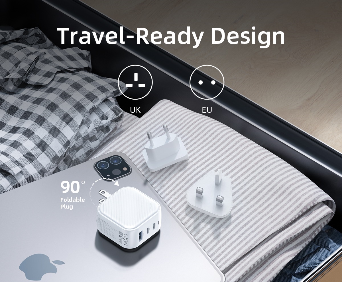 Cốc sạc Innostyle Gan Minicube 2C1A 65W Thiết kế thông minh, thích hợp dù đang ở nơi đâu