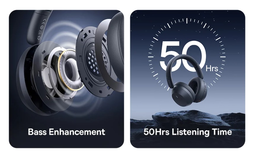 Tai nghe Bluetooth chụp tai Baseus Bass 35 Max Công nghệ âm thanh đỉnh