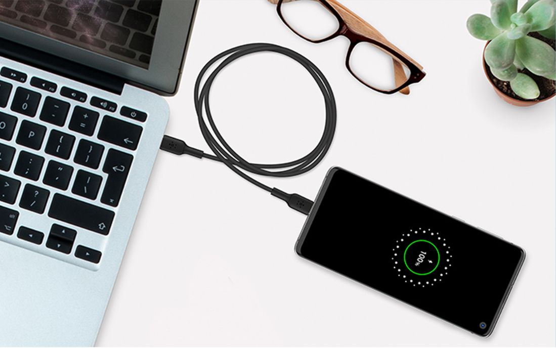 Cáp Belkin Type C to Type C 1m vỏ nhựa 60W Cáp Belkin sạc nhanh chóng tiết kiệm thời gian