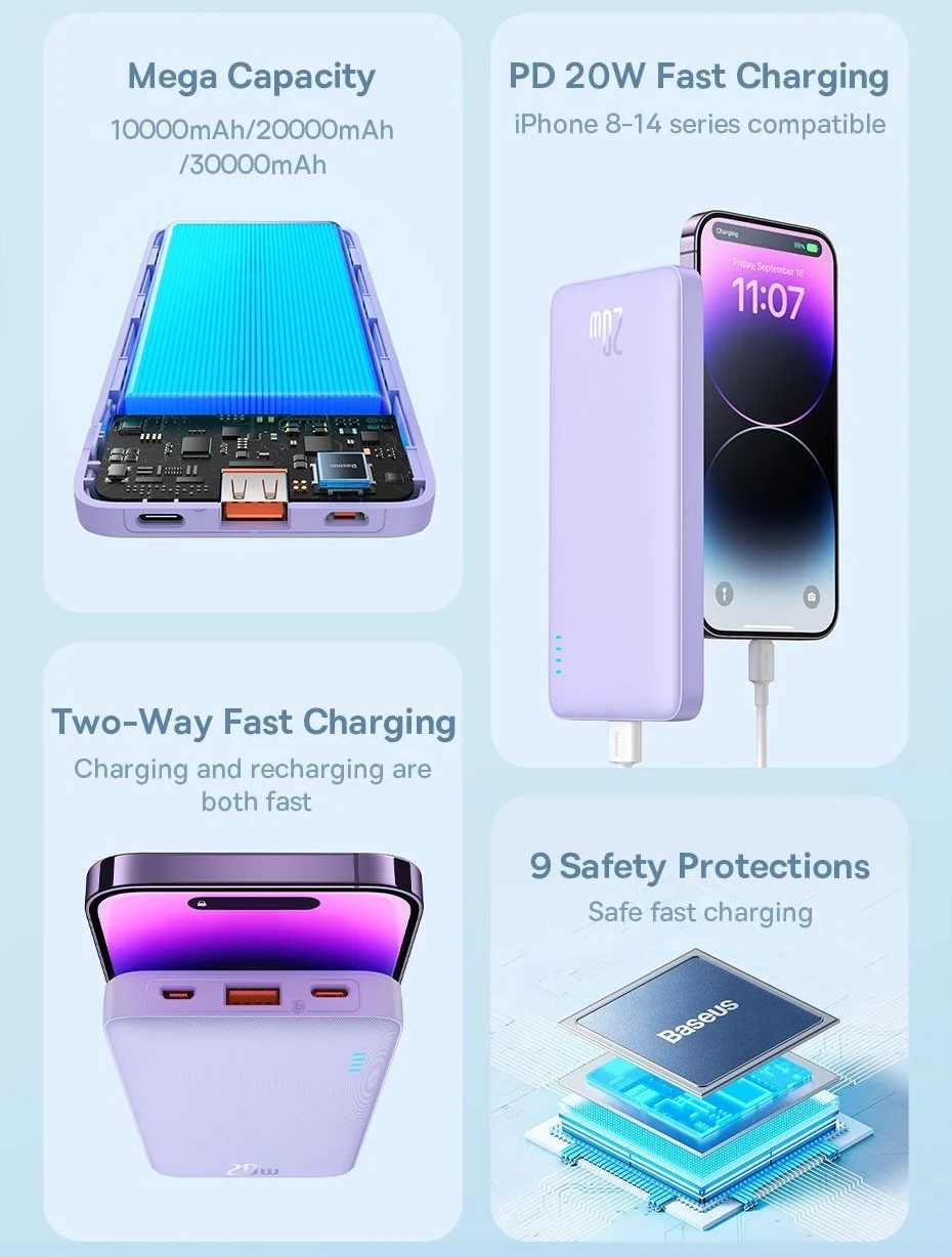 Sạc dự phòng Baseus Airpow sạc nhanh, dung lượng lớn