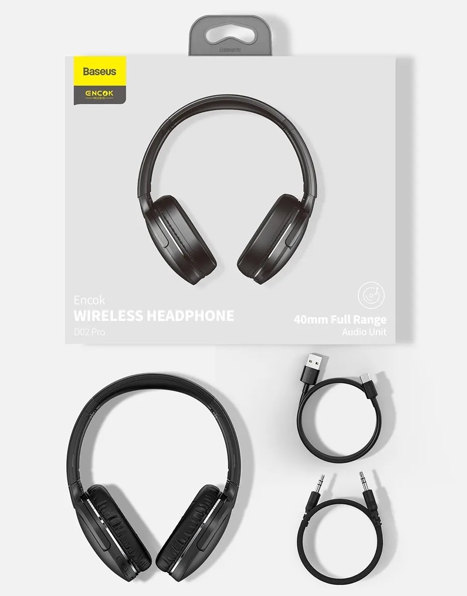 Tai nghe Bluetooth chụp tai Baseus Encok D02 Pro Bên trong hộp tai nghe