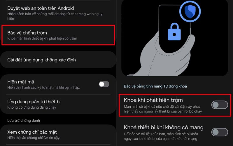 Hướng dẫn bật tính năng chống trộm trên Samsung