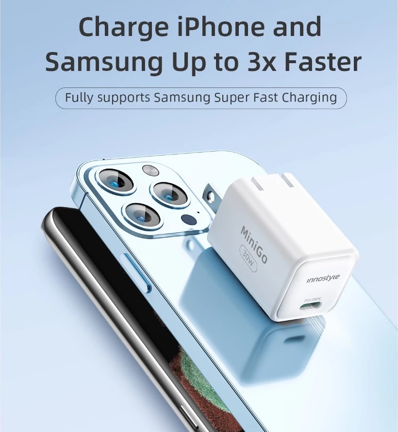 Cốc sạc nhanh Innostyle Minigo Gan II USB-C PD/PPS 30W Thiết kế nhỏ gọn, sạc nhanh chóng