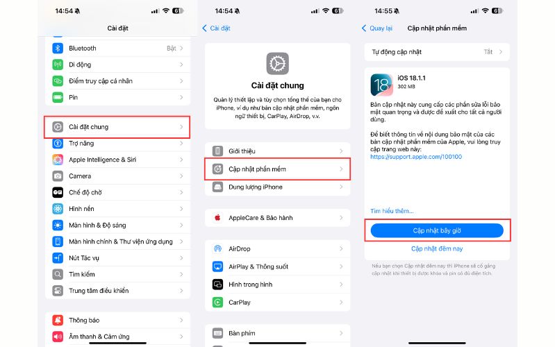 Cách cập nhật iOS 18.1.1