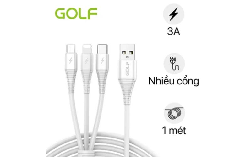 Cáp Golf Lightning sạc nhanh 3A GC-64 Dài 1M – Sự lựa chọn hoàn hảo cho người dùng iPhone