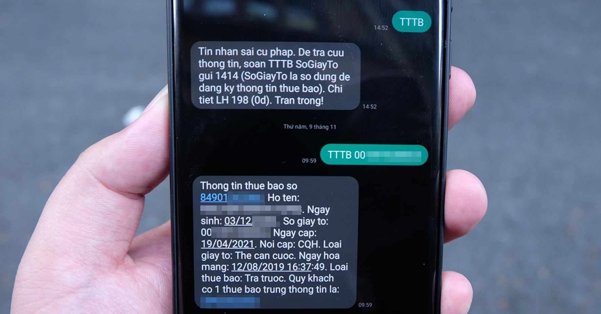 Cách 1: Kiểm tra thông tin qua tin nhắn