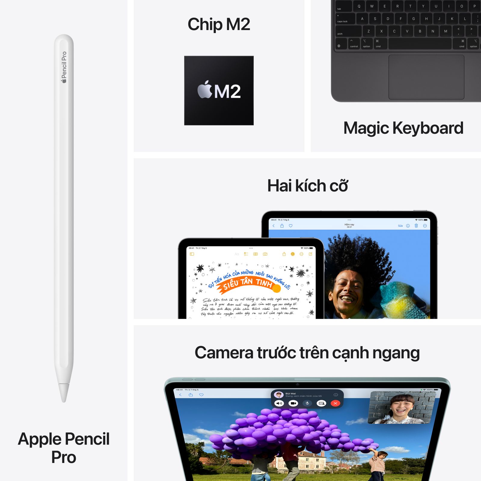 iPad Air 6 M2 2024 11 inch Wifi 256GB Chip M2 và những tính năng đặc biệt