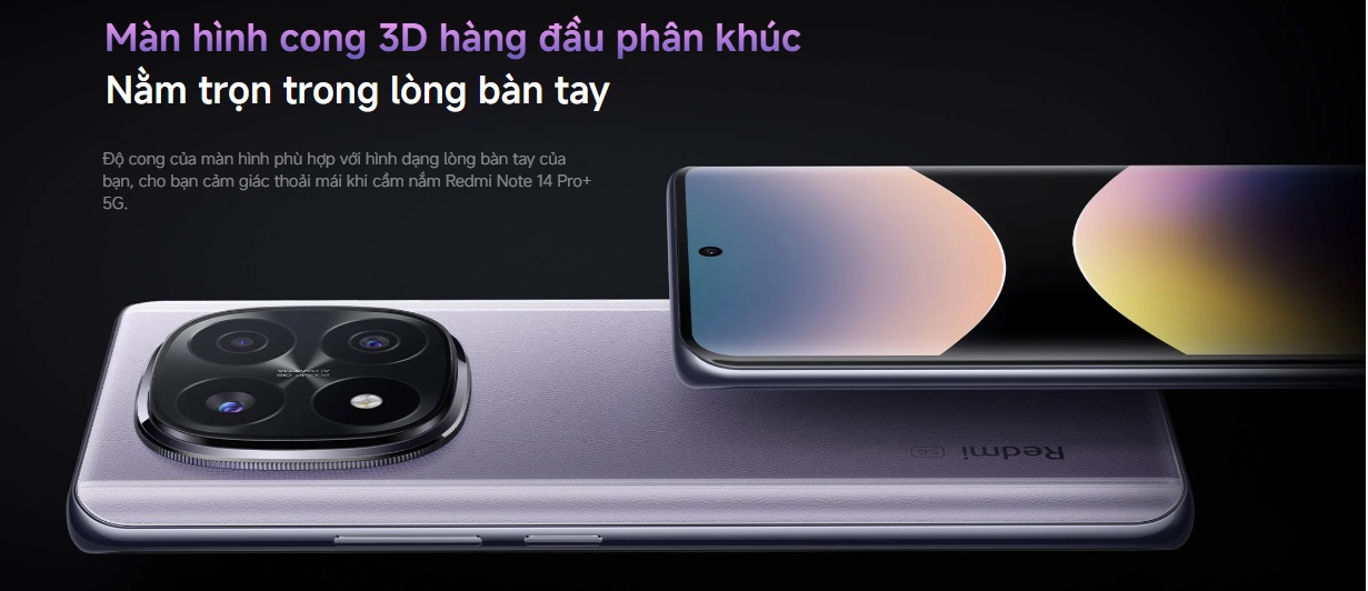 Xiaomi Redmi Note 14 Pro+ 5G 8GB/128GB Màn hình cong chất lượng nhất nhà Xiaomi