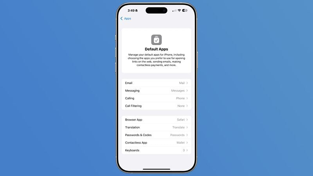 3. Tùy chỉnh ứng dụng mặc định