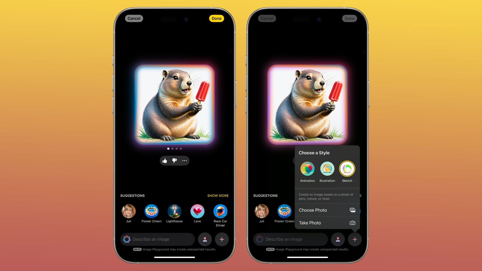 Cải tiến Image Playground và Genmoji