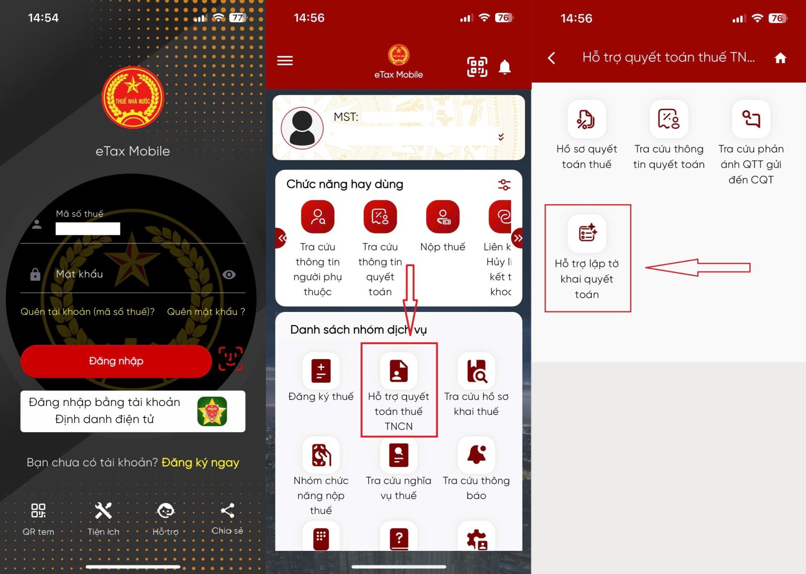 Các bước thực hiện quyết toán thuế TNCN trên eTax 