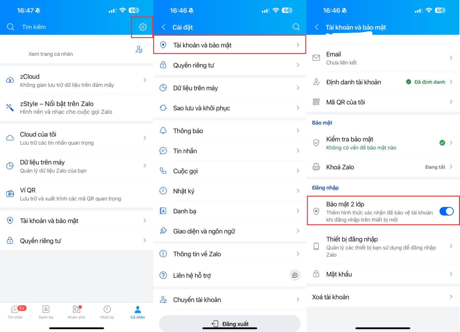 1. Bật xác thực hai lớp để chặn truy cập trái phép