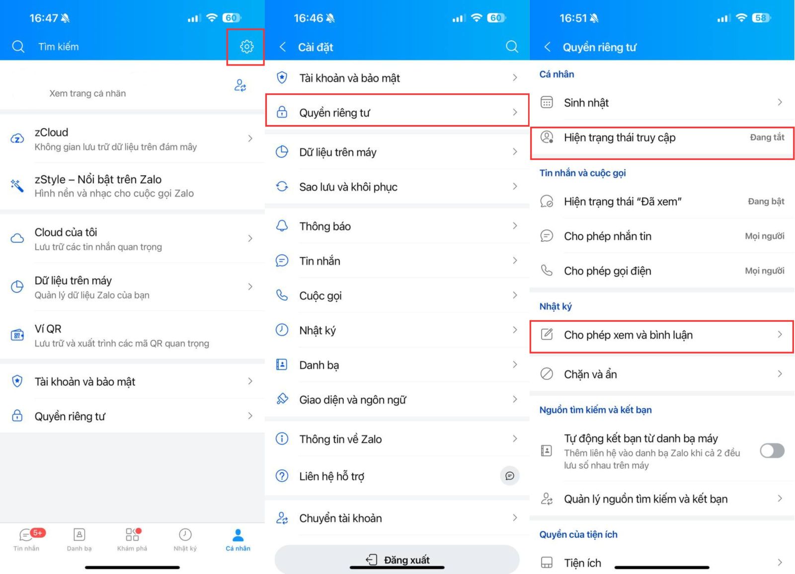 3. Kiểm soát quyền riêng tư
