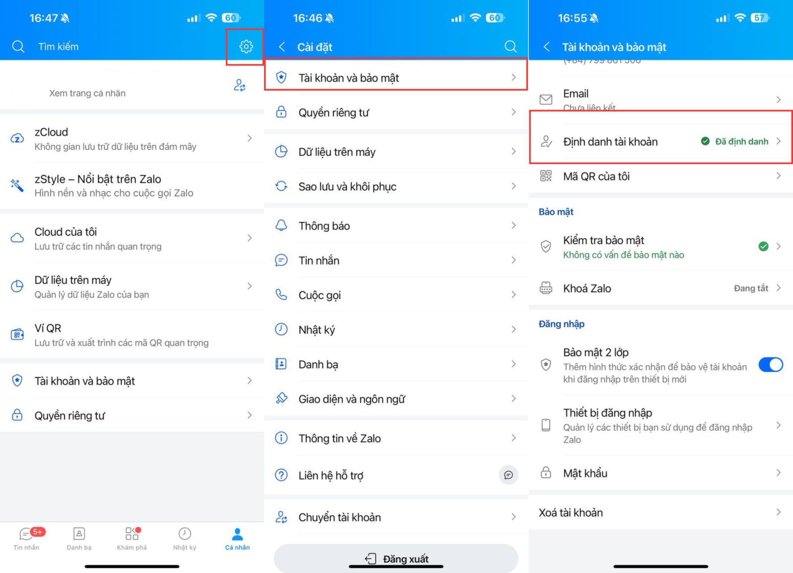 1. Xác thực tài khoản Zalo bằng CCCD/CMND