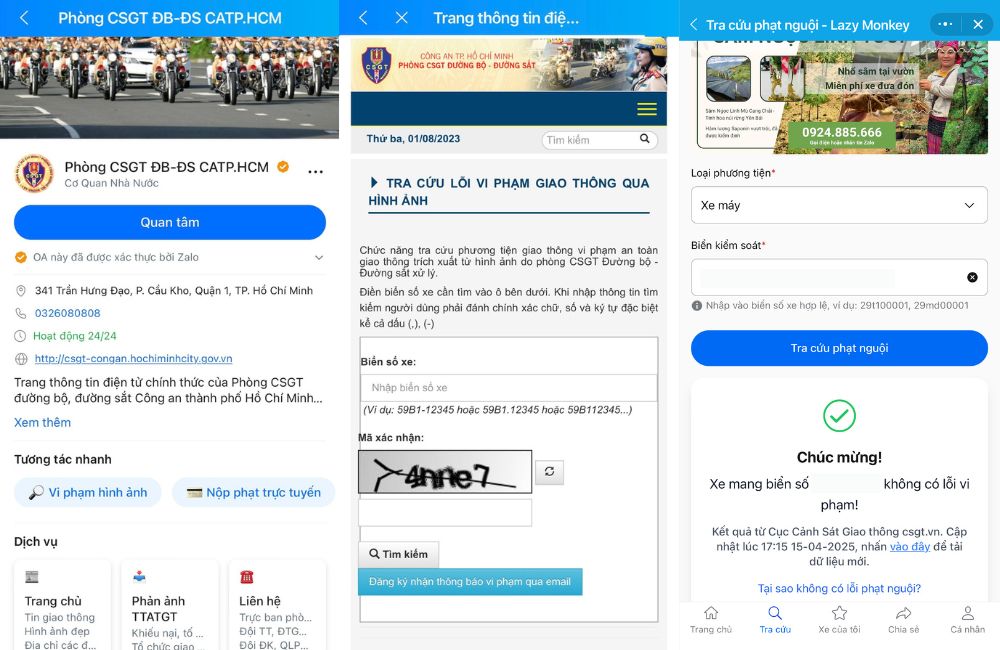 Bước 3: Tra cứu vi phạm giao thông từ hình ảnh giám sát