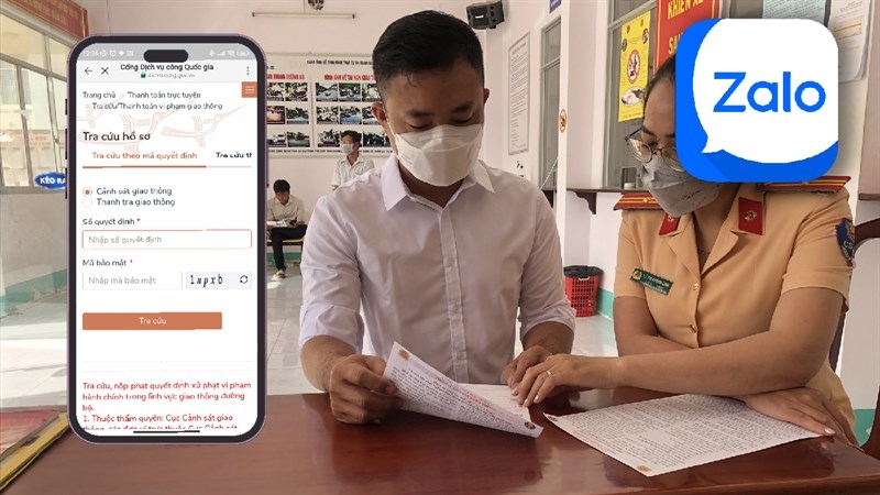 Hướng dẫn nộp phạt vi phạm hành chính giao thông trực tuyến qua Zalo