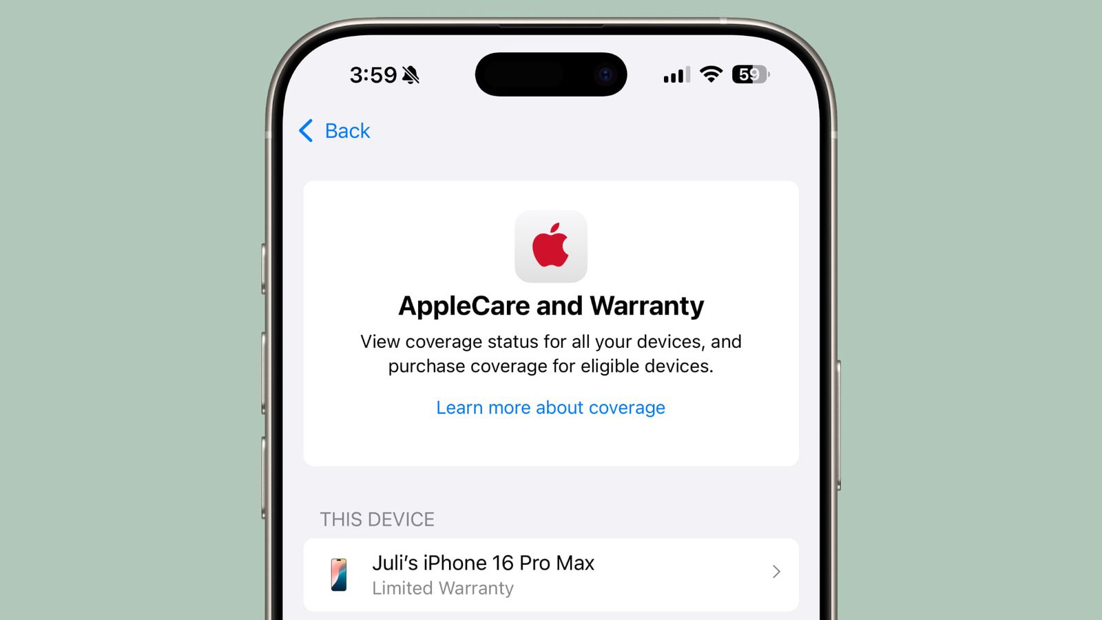2. Hiển thị thông tin AppleCare+ rõ ràng hơn
