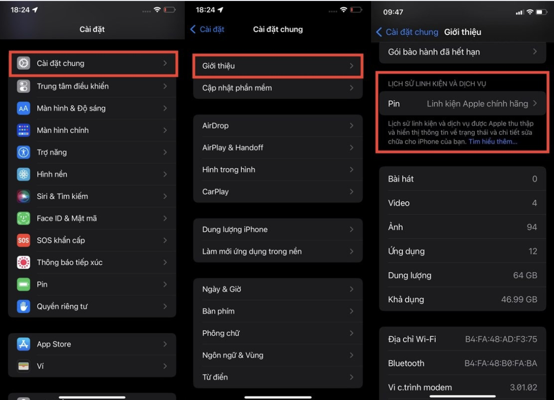 5.6 Làm sao để biết iPhone 11 Pro Max đã từng thay màn hình?