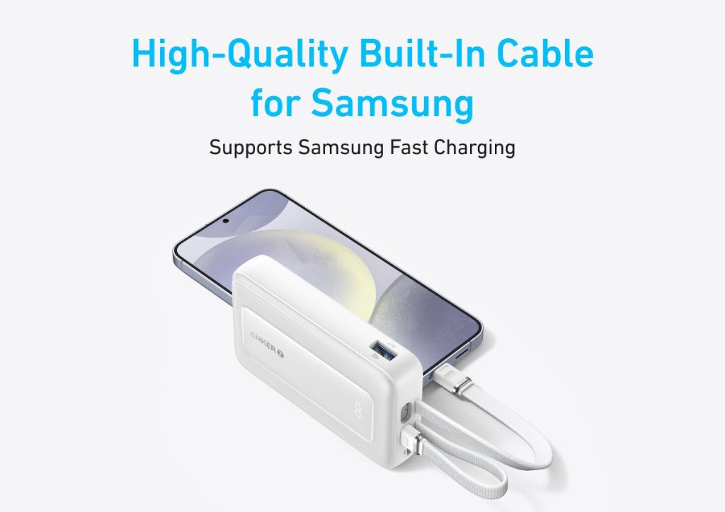 Sạc dự phòng Anker Zolo 20000mAh 30W 1A1C Tích Hợp Cáp C to L A1681 4