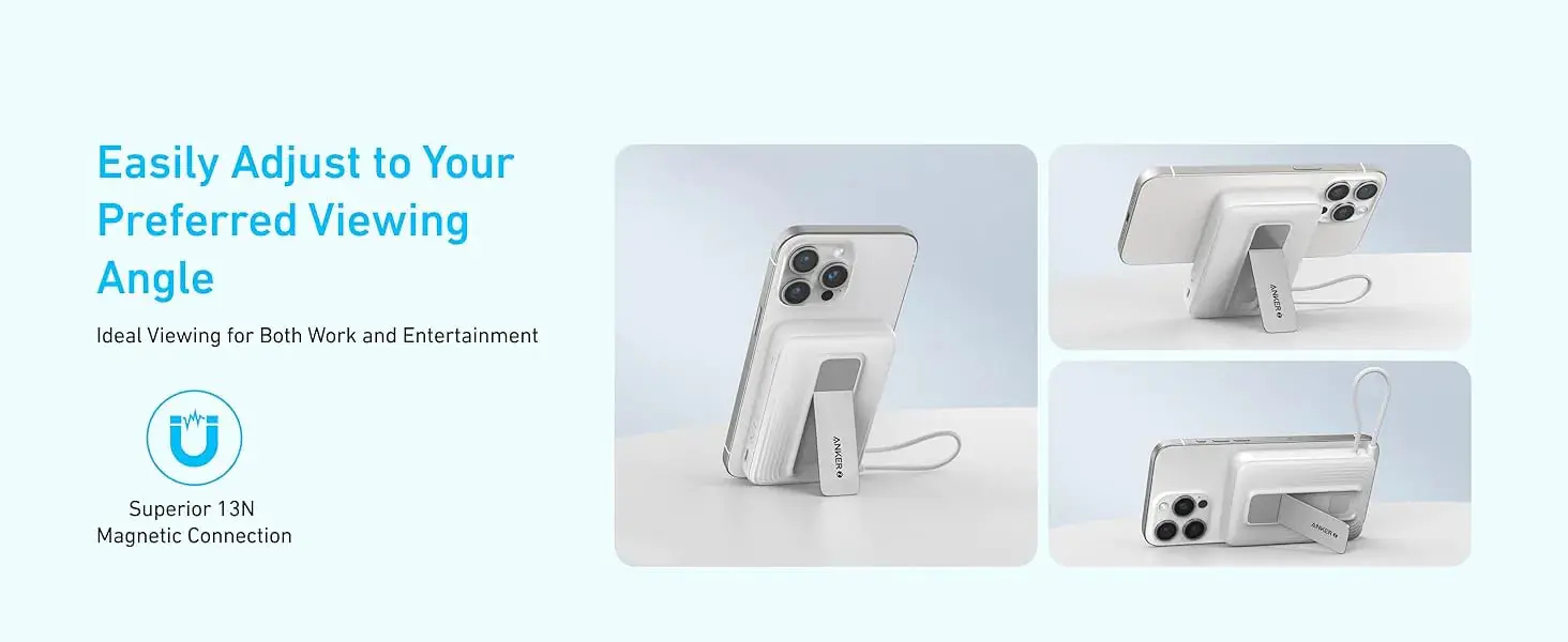 Sạc dự phòng Magnetic Anker Zolo Magsafe 1C 10000mAh 15W tích hợp cáp Type-C A1685 1