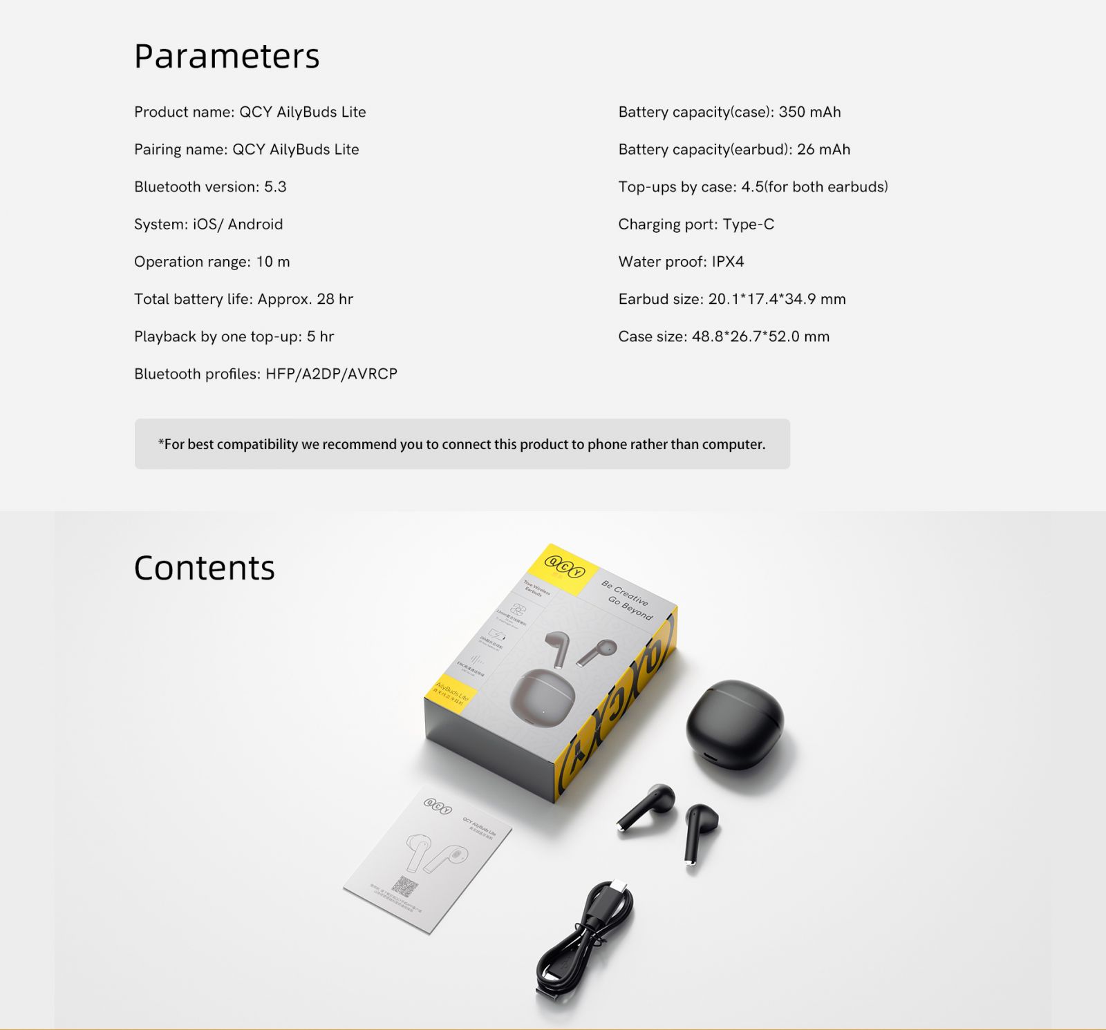 Tai nghe Bluetooth True Wireless QCY Ailybuds Lite T29