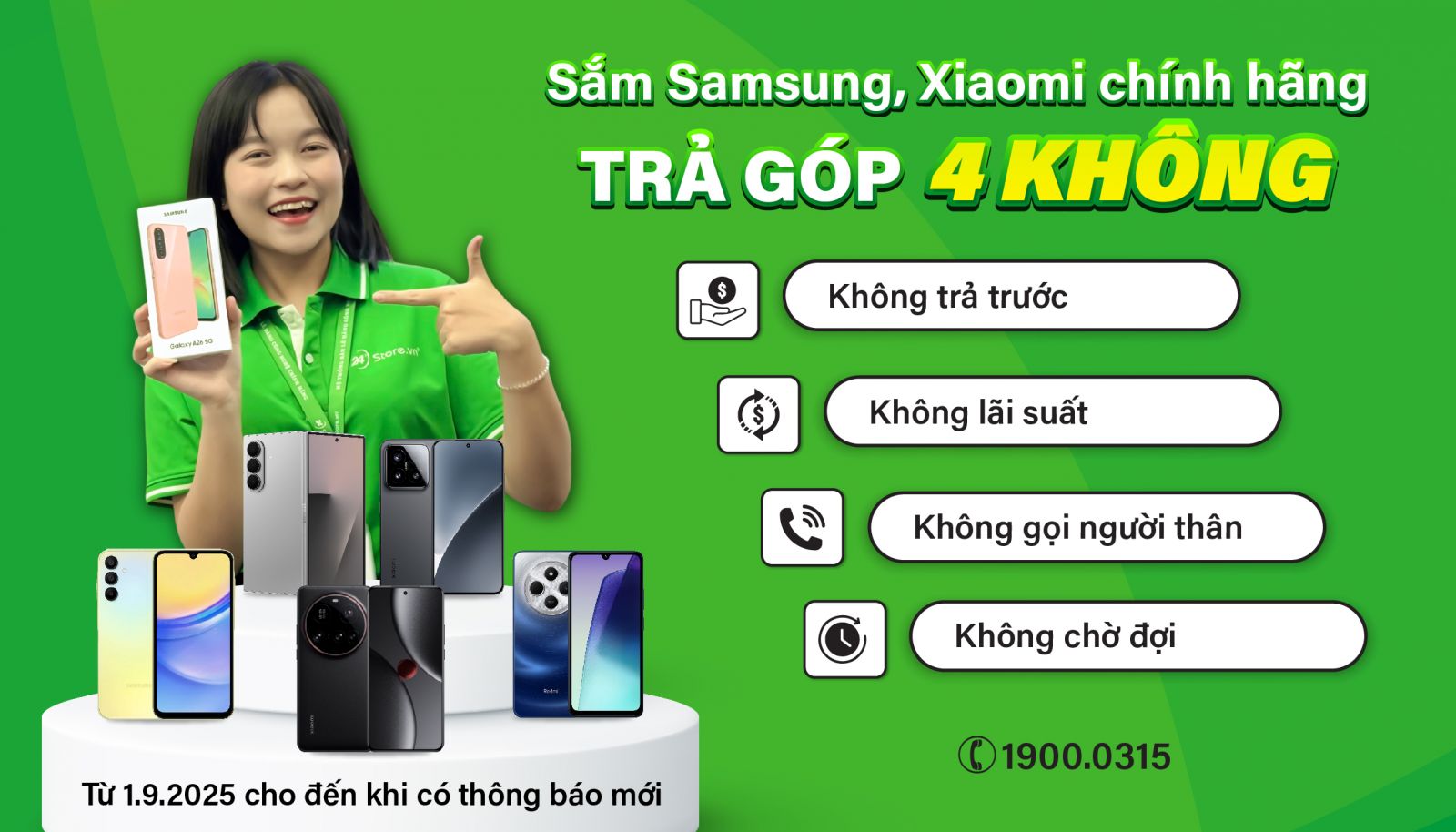 Sắm Samsung, Xiaomi cực dễ với trả góp 4 KHÔNG cực mê