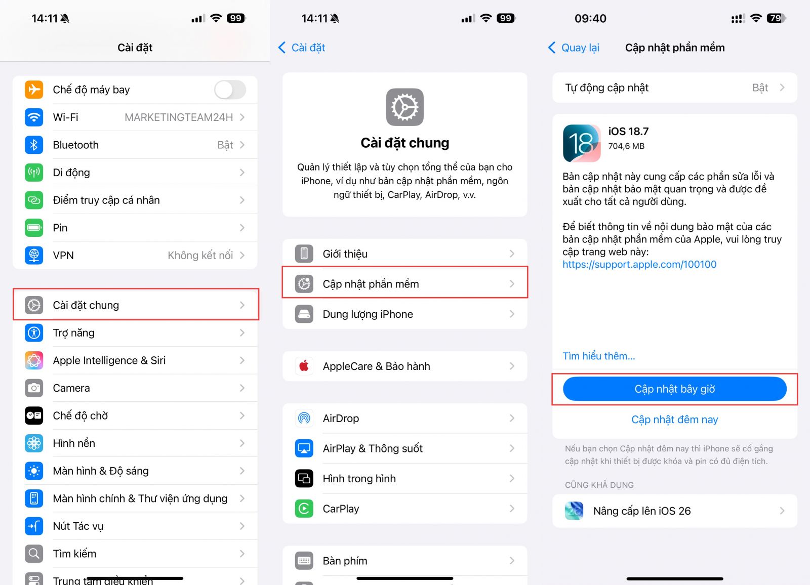 4. Cách cập nhật iOS 18.7 / iPadOS 18.7