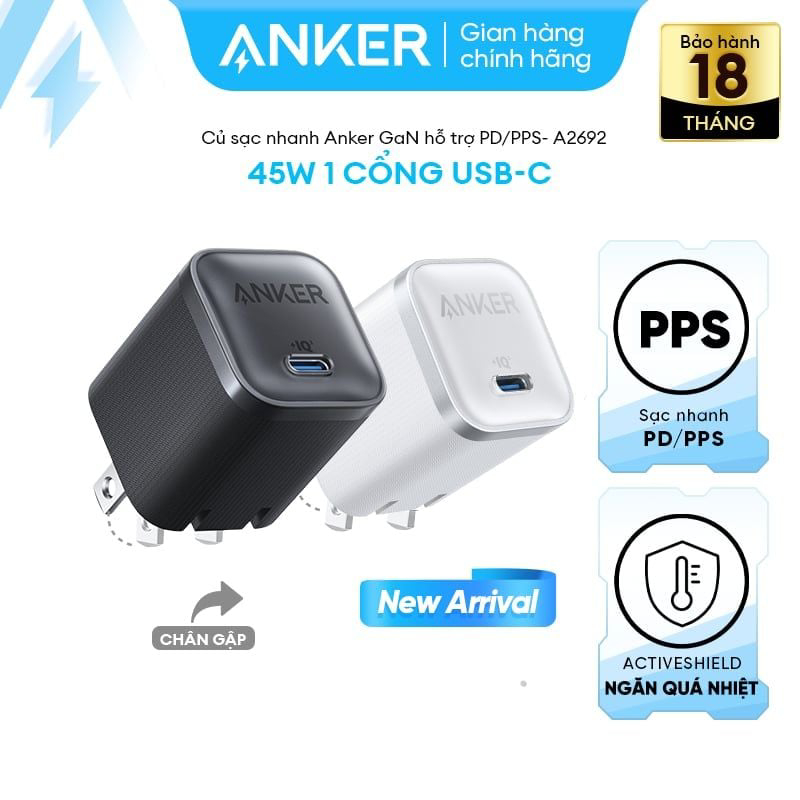 Cốc sạc Anker Nano 1C 45W A2692 3 Cốc sạc Anker Nano 1C 45W A2692 3